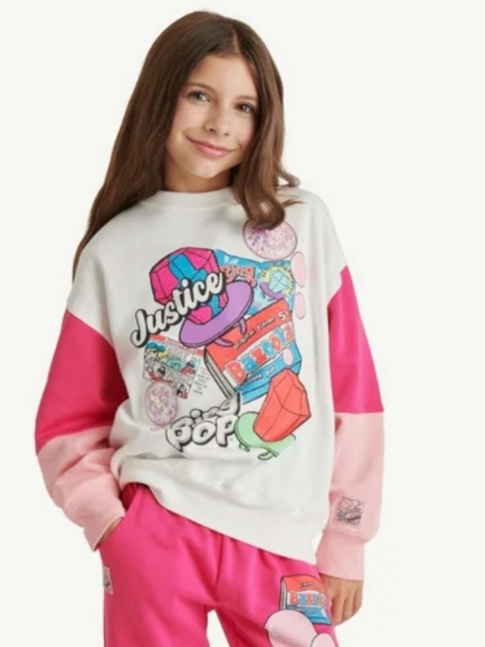 Nwt Justice Bazooka Gum Crew Sweatshirt size Medium 10